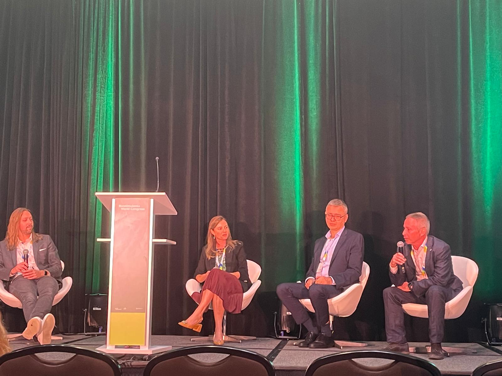 Mark Palmer speaking on an expert panel at the Biostimulants World Congress 2024